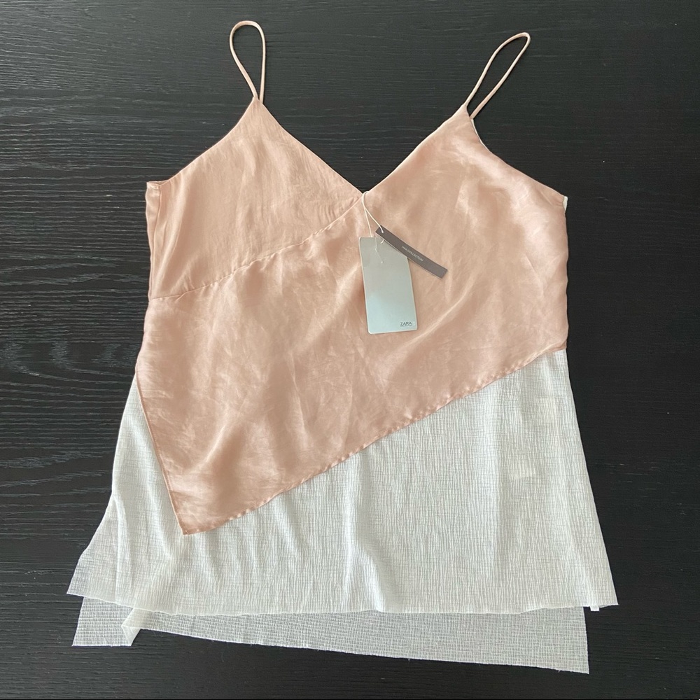 Zara brand new pink and white top. Size L
